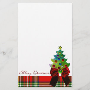 SCOTTISH TARTAN,RED BOW OCH JULGRAN BREVPAPPER