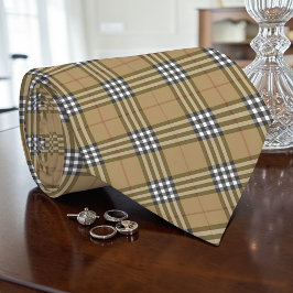 Scottish Tartan Tan Custom Necktie Slips