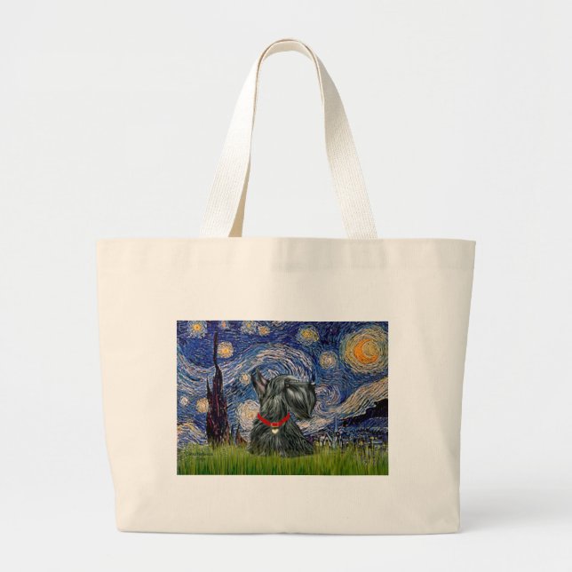 Scottish Terrier 12c - Starry Night Jumbo Tygkasse (Framsidan)