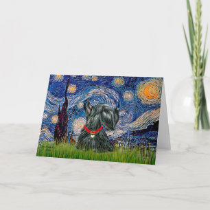 Scottish Terrier 12c - Starry Night Kort