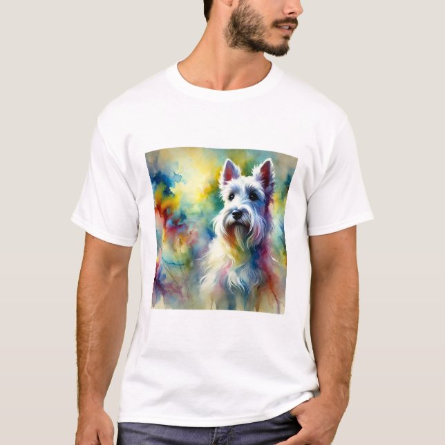 Scottish Terrier 300824AREF102 - Watercolor T Shirt (Framsida)