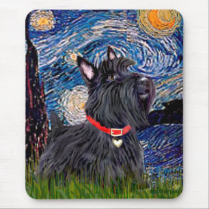 Scottish Terrier 6 - Starry Night (Lodrät) Musmatta