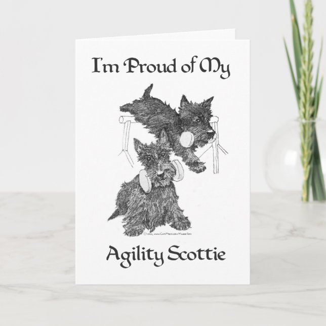 Scottish Terrier Agilitet Greeting Card Kort (Framsida)