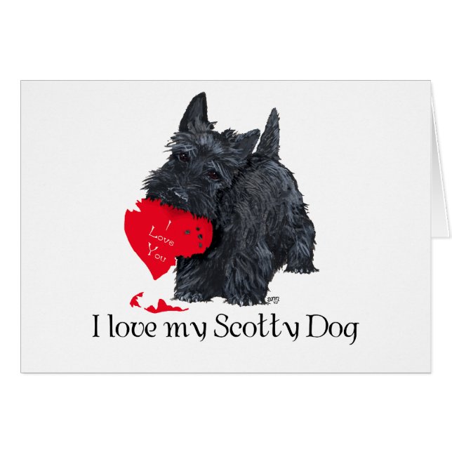 Scottish Terrier Alla hjärtans dag Hälsningskort (Framsidan Horizontal)