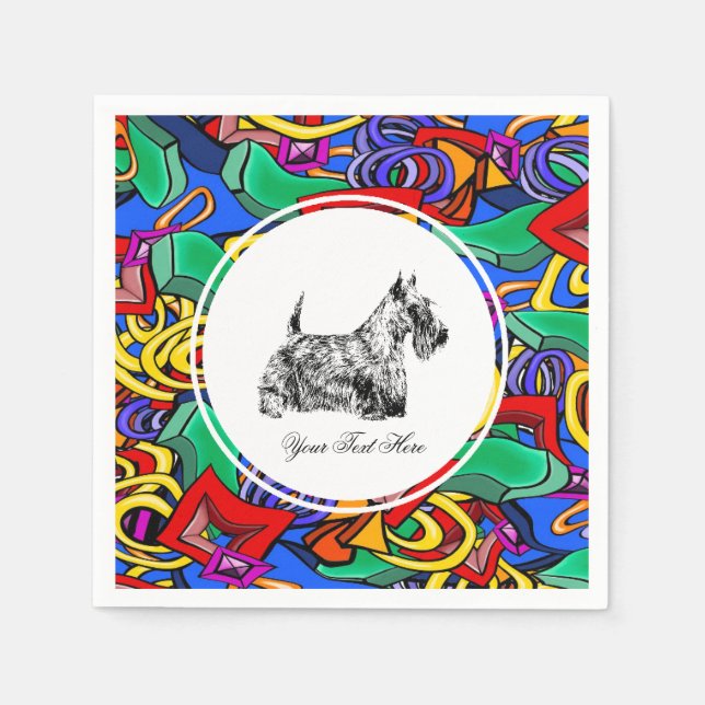 Scottish Terrier and Pop Art  Pappersservett (Framsidan)