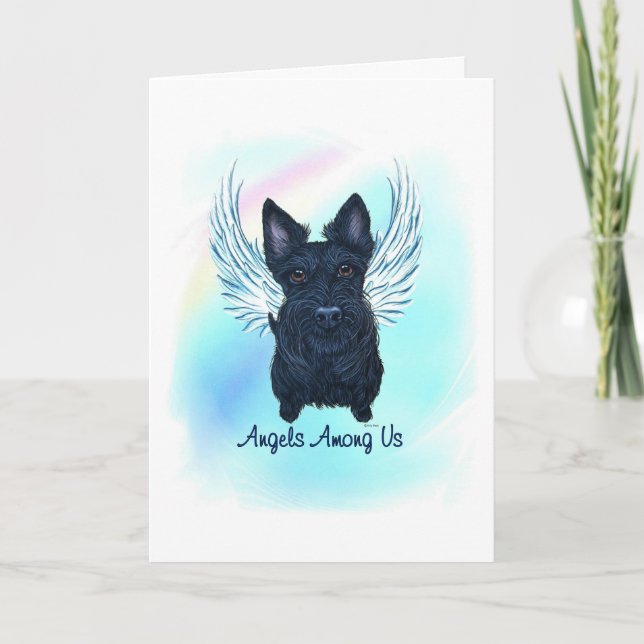 Scottish Terrier Angel Hund Pet Loss Sympathy Card Tack Kort (Framsida)