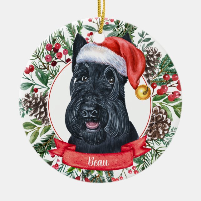 Scottish Terrier Anpassningsbar Hund jul Ornament (Framsidan)