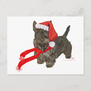 Scottish Terrier är Santas Hjälpare Helg Vykort
