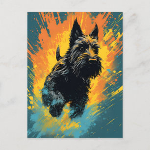 Scottish Terrier art Vykort
