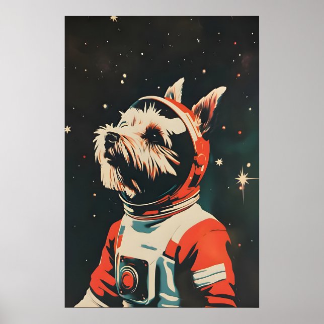 Scottish Terrier Astronaut Poster, Scottish Poster (Framsidan)