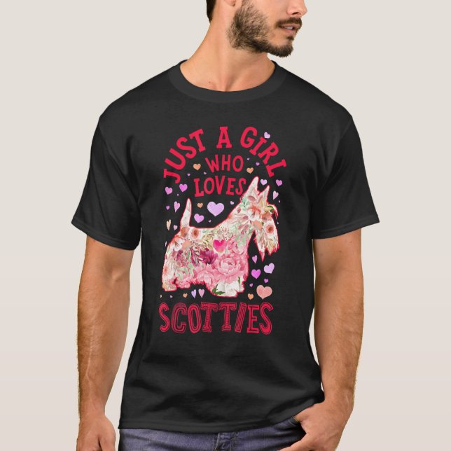 Scottish Terrier Bara en flicka som Kärlek Hund T Shirt (Framsida)