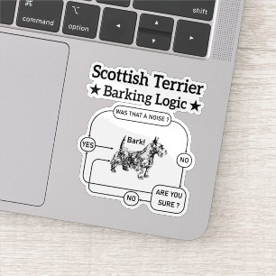 Scottish Terrier Barking Logic Rolig hund Sarcasti Klistermärken