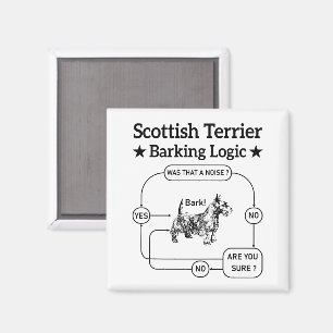 Scottish Terrier Barking Logic Rolig hund Sarcasti Magnet