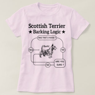 Scottish Terrier Barking Logic Rolig hund Sarcasti T Shirt