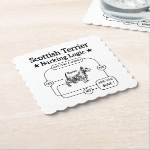 Scottish Terrier Barking Logic Rolig hund Sarcasti Underlägg Papper