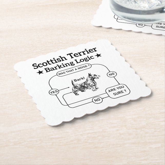 Scottish Terrier Barking Logic Rolig hund Sarcasti Underlägg Papper (Vinklad)