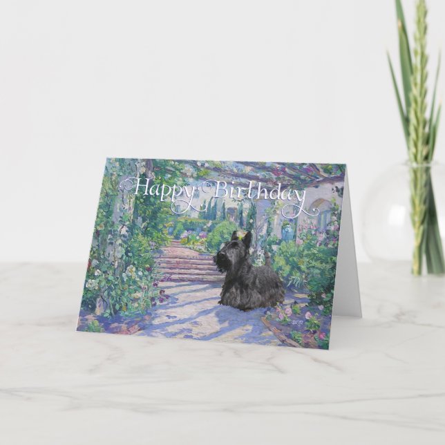 Scottish Terrier Birthday Card Kort (Framsida)