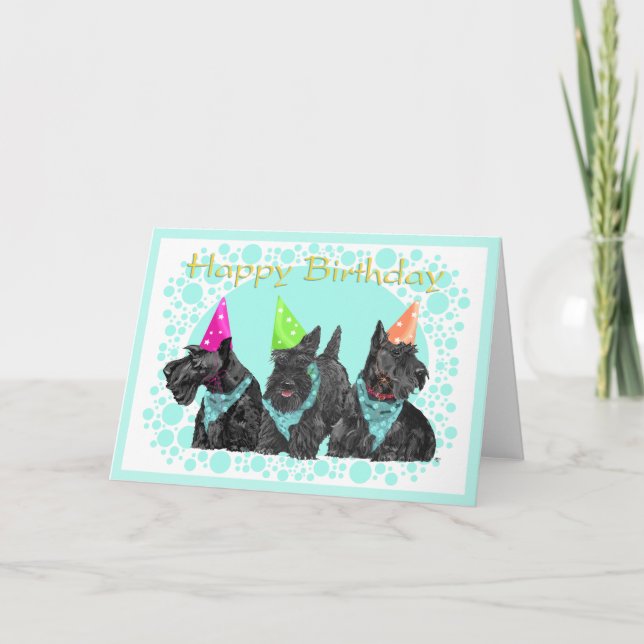 Scottish Terrier Birthday Card Kort (Framsida)