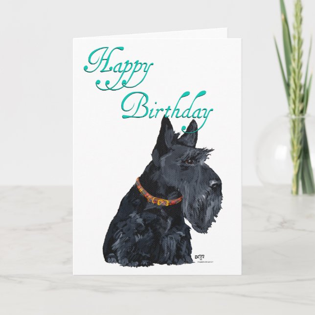 Scottish Terrier Birthday Card Kort (Framsida)