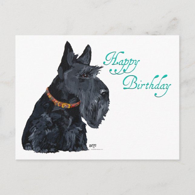 Scottish Terrier Birthday Card Vykort (Framsida)