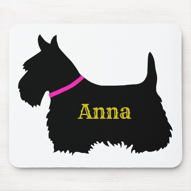 Scottish Terrier Black silhouette, Scotland hund Musmatta (Framsidan)