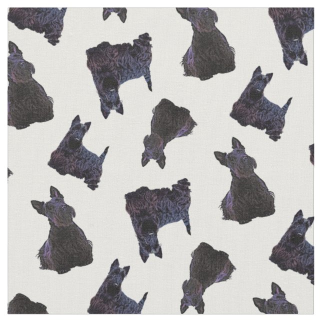 Scottish Terrier Black sitta/stand/zaz PNG Tyg (Närbild)