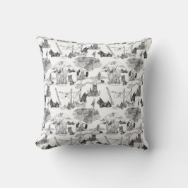 SCOTTISH TERRIER Black Toile Kudde