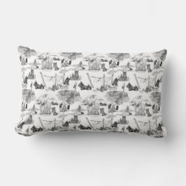 SCOTTISH Terrier Black Toile Lumbarkudde