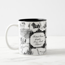 SCOTTISH Terrier Black Toile med/Customization Två-Tonad Mugg