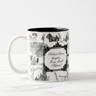 SCOTTISH Terrier Black Toile med/Customization Två-Tonad Mugg