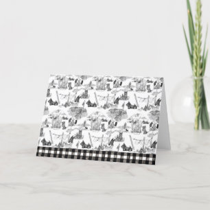 SCOTTISH Terrier Black Toile Tack Kort