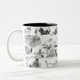 SCOTTISH Terrier Black Toile Två-Tonad Mugg