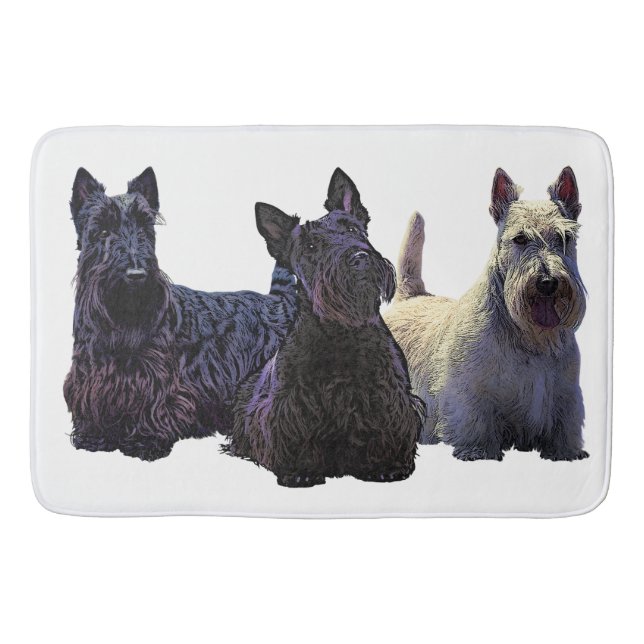 Scottish Terrier black/vättad trio, svart hund Badrumsmatta (Framsidan)