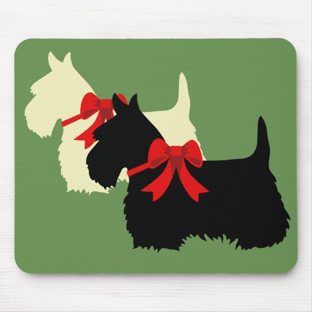 Scottish Terrier black/WHaten silhouette plaid Musmatta (Framsidan)