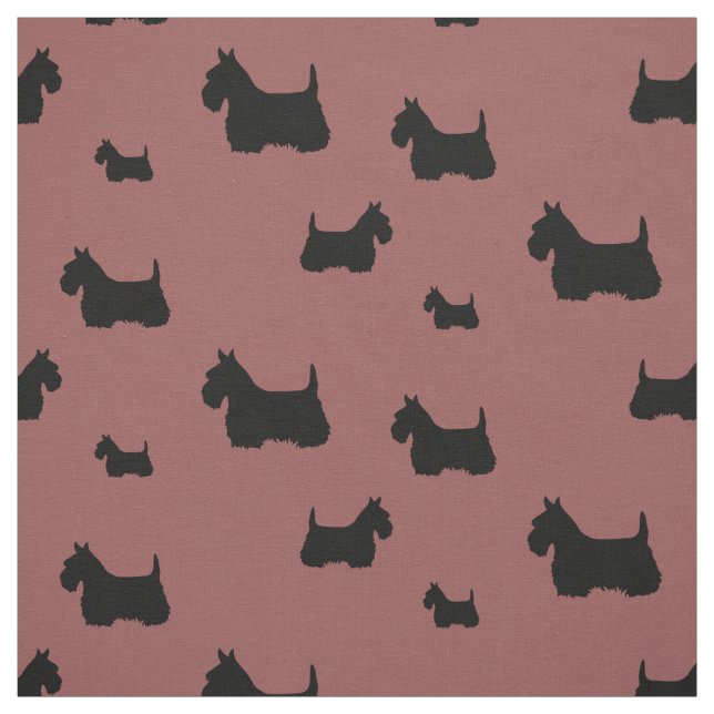Scottish Terrier black/WHaten silhouette Tyg (Provkarta)