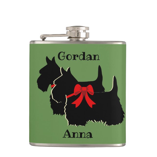 Scottish Terrier black/white silhouette/namn Fickplunta (Framsidan)