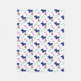 Scottish Terrier Bones väljer färg Hund Blanket 2 Fleecefilt