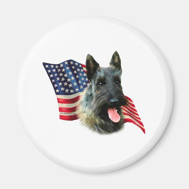 Scottish Terrier (brindle) Flagga Magnet (Framsidan)