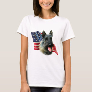 Scottish Terrier (brindle) Flagga Tee Shirt