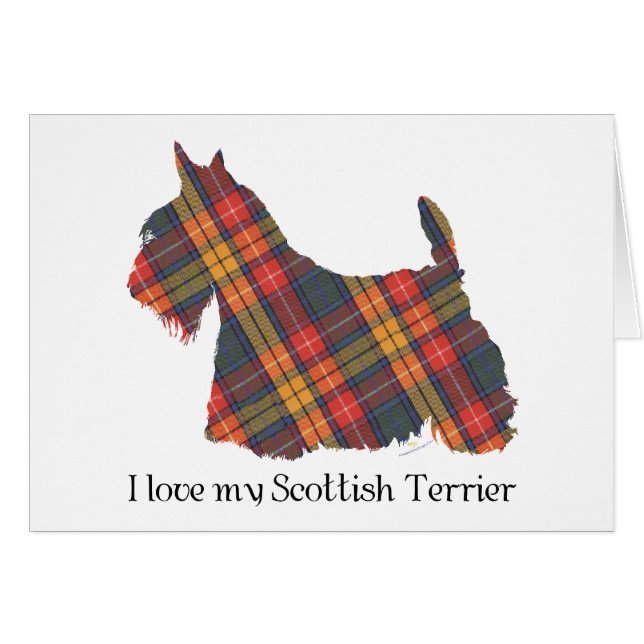 Scottish Terrier Buchanan Tartan Hälsningskort (Framsidan Horizontal)