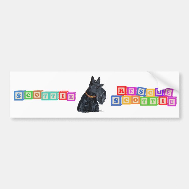 Scottish Terrier Bumper Sticker Bildekal (Framsidan)