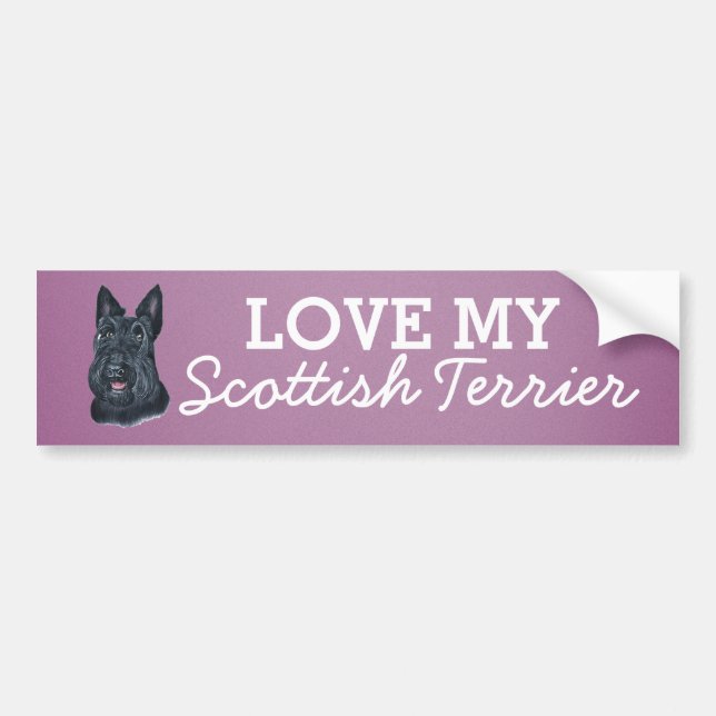 Scottish Terrier Bumper Sticker Bildekal (Framsidan)