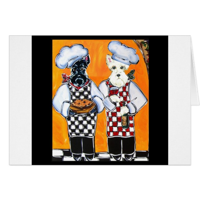 Scottish Terrier Chefs Hälsningskort (Framsidan Horizontal)
