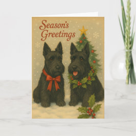 Scottish Terrier Christmas Card Helgkort