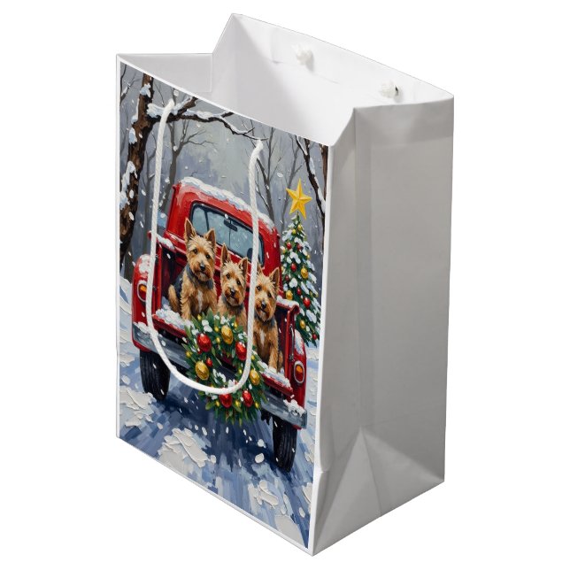 Scottish Terrier Christmas Red Truck Holiday (Framsidan Vinklad)