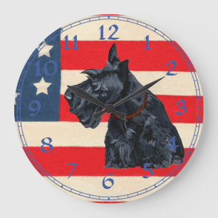 Scottish Terrier Clock Stor Klocka