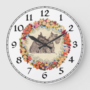 Scottish Terrier Clock Stor Klocka