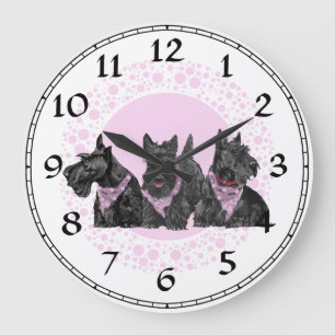 Scottish Terrier Clock Stor Klocka