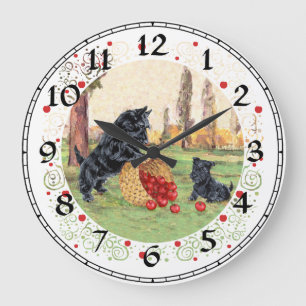 Scottish Terrier Clock Stor Klocka