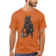 Scottish Terrier Dog, muscular, tattooed, bodybuil